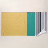 Serviette De Plage Mustard et motif turquoise (Devant)