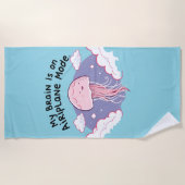 Serviette De Plage My Brain Airplane Mode Funny Jellyfish Brain Fog (Devant)