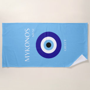 Serviette De Plage Mykonos Muse, Bleu