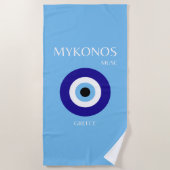 Serviette De Plage Mykonos Muse, Bleu (Devant)