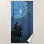Serviette De Plage Mystérieux Chevalier Noir dans la Forêt Lune (Devant)