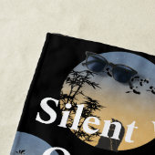 Serviette De Plage Mystical Black Cat Japanese Bamboo Beach Towel (En situation)