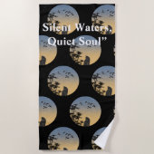 Serviette De Plage Mystical Black Cat Japanese Bamboo Beach Towel (Devant)