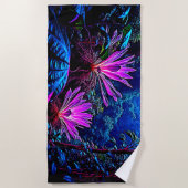 Serviette De Plage Mystical Glowing Jungle Bloom Design (Devant)