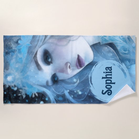 Serviette De Plage Mystical Ice Queen - Imaginaire Winter Goddess Art (Devant)