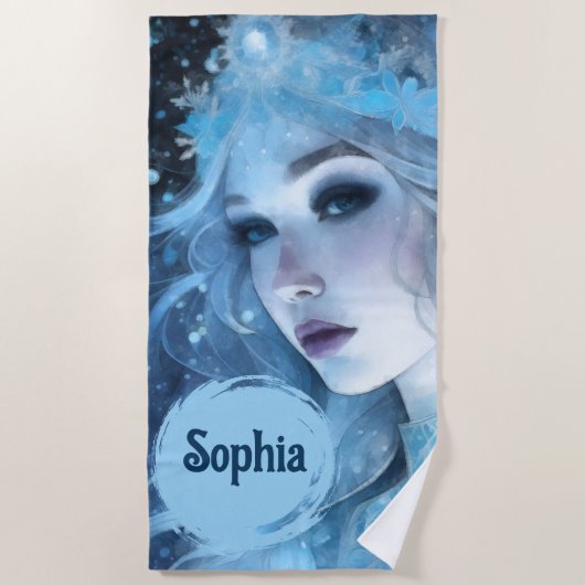 Serviette De Plage Mystical Ice Queen - Imaginaire Winter Goddess Art (Devant)