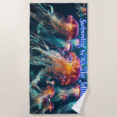 Serviette De Plage Nager avec les méduses (Devant)