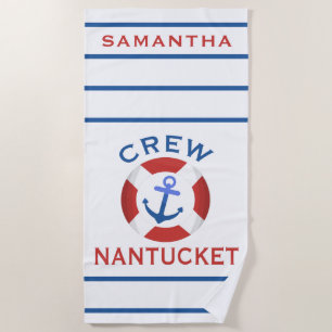 Serviette De Plage Nantucket Personnalisé Nautique