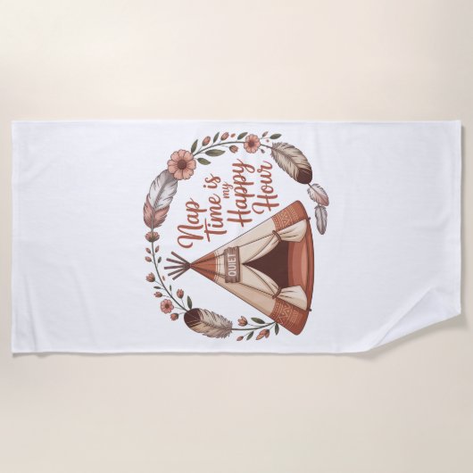 Serviette De Plage Nap Time Is My Happy Hour (Devant)