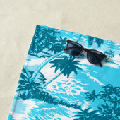 Serviette De Plage Napili Bay Hawaiian Island Pittoresque - Turquoise (En situation)