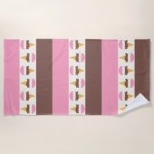 Serviette De Plage Napolitain Crème glacée Motif à rayures (Devant)