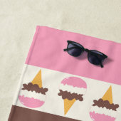 Serviette De Plage Napolitain Crème glacée Motif à rayures (En situation)