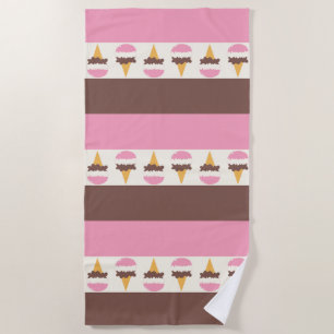 Serviette De Plage Napolitain Crème glacée Motif à rayures