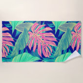 Serviette De Plage nappe feuille tropicale (Devant)