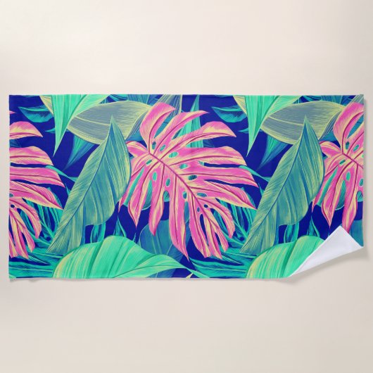 Serviette De Plage nappe feuille tropicale (Devant)