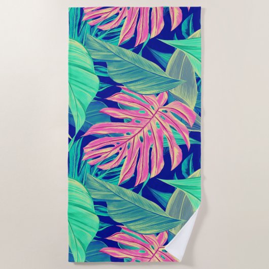 Serviette De Plage nappe feuille tropicale (Devant)