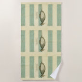 Serviette De Plage Narwhal Antique Baleine Aquarelle Art scientifique (Devant)