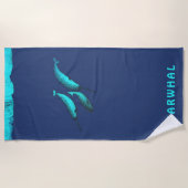 Serviette De Plage Narwhal Sous La Glace (Devant)