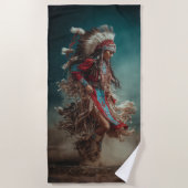 Serviette De Plage Native American Dancer Beach Towel (Devant)