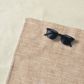Serviette De Plage Natural Linen Fabric Texture in Warm Beige (En situation)