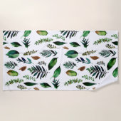 Serviette De Plage Nature botanique du feuillage vert (Devant)