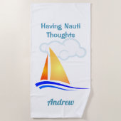 Serviette De Plage Nauti Pense Nautique Voilier (Devant)