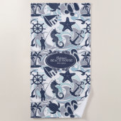Serviette De Plage Nautical Beach (Devant)