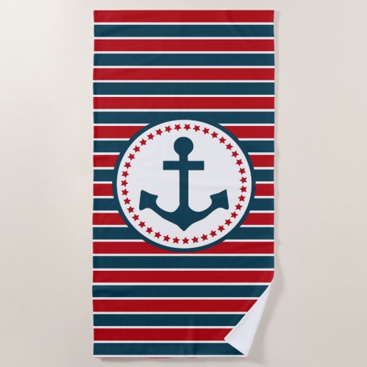 Serviette De Plage Nautical design (Devant)