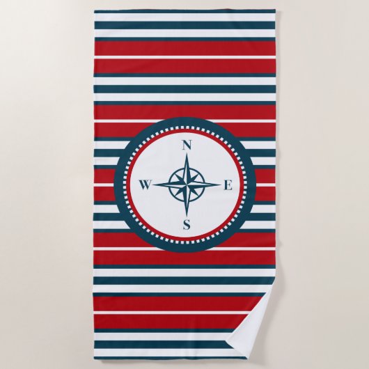 Serviette De Plage Nautical design (Devant)