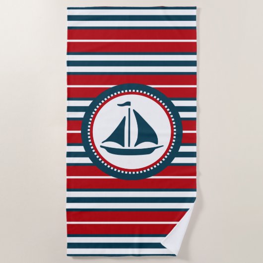 Serviette De Plage Nautical design (Devant)