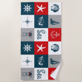 Serviette De Plage Nautical themed design (Devant)