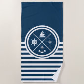 Serviette De Plage Nautical themed design (Devant)