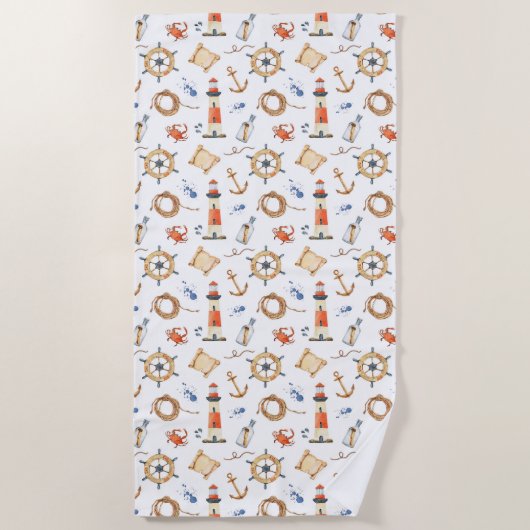 Serviette De Plage Nautique (Devant)