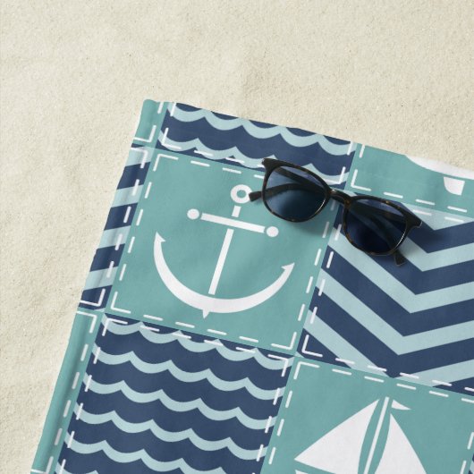 Serviette de plage Nautique (En situation)