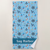 Serviette de plage nautique Évasion côtière (Devant)
