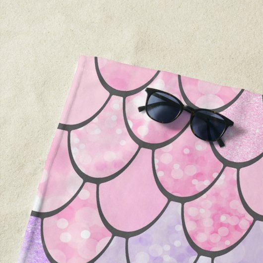 Serviette de plage nautique mignonne, échelles de (En situation)