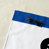 Serviette De Plage nautique personnalisé avec bandes et ANCRE | (En situation)