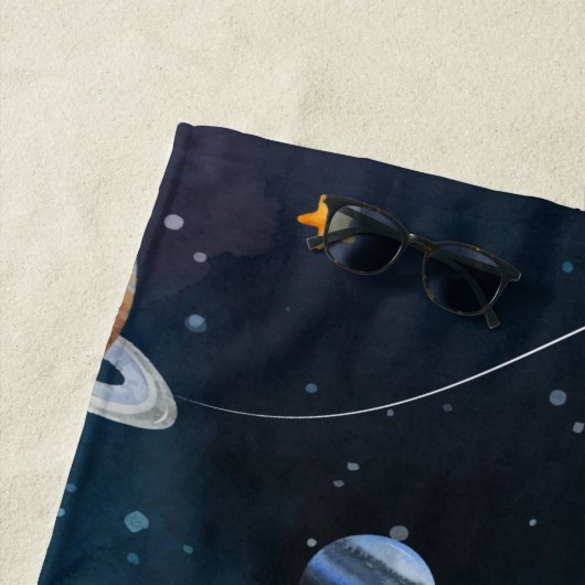 Serviette De Plage Navette d'astronaute spatiale personnalisée (En situation)