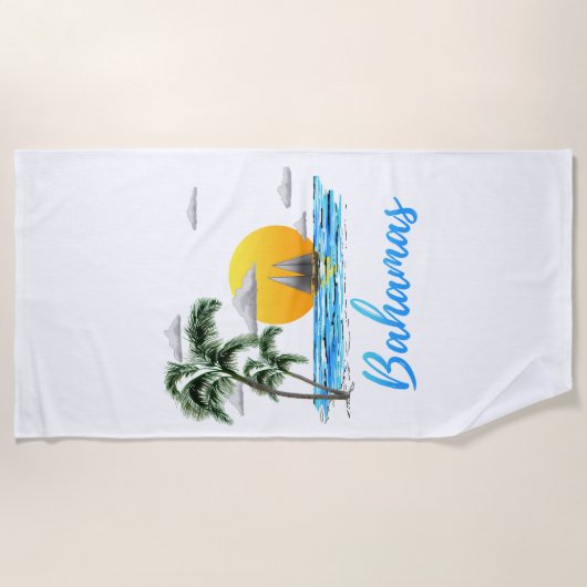 Serviette De Plage Navigation de vacances des Bahamas (Devant)