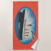 Serviette De Plage Navire de ligne Titanic Orange Maritime White Star (Devant)