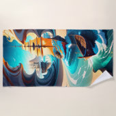 Serviette De Plage Navires De Grande Taille De Mer Et De Sable (Devant)