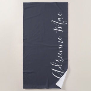 Serviette De Plage Navy Blue Simply Personnalisé