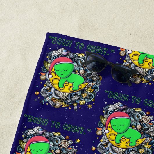 Serviette De Plage né à orbite alien dormir (En situation)