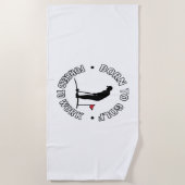 Serviette De Plage Né au golf forcé à travailler T-shirt design (Devant)