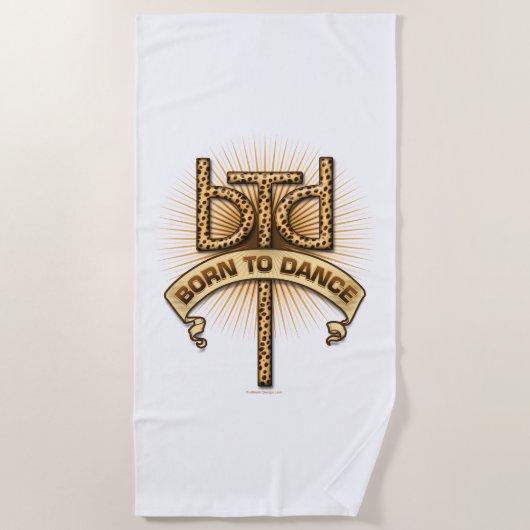 Serviette De Plage Né pour danser (Léopard) (Devant)