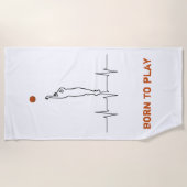 Serviette De Plage Né pour jouer au basket (Devant)