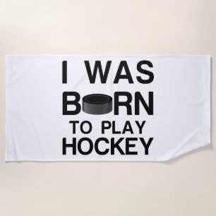 Serviette De Plage Né pour jouer au hockey