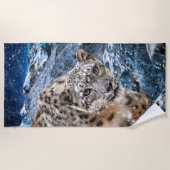 SERVIETTE DE PLAGE NEIGE LEOPARD NUAGE MARCHER (Devant)
