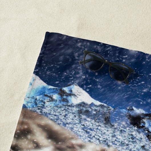 SERVIETTE DE PLAGE NEIGE LEOPARD NUAGE MARCHER (En situation)