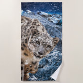 SERVIETTE DE PLAGE NEIGE LEOPARD NUAGE MARCHER (Devant)